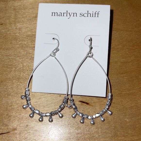 Marlyn Schiff Mareka Teardrop Silver Earrings - Picture 3 of 4
